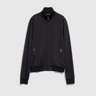 Gucci Silk Cotton Jersey Zip Jacket, Size XXXL, Black
