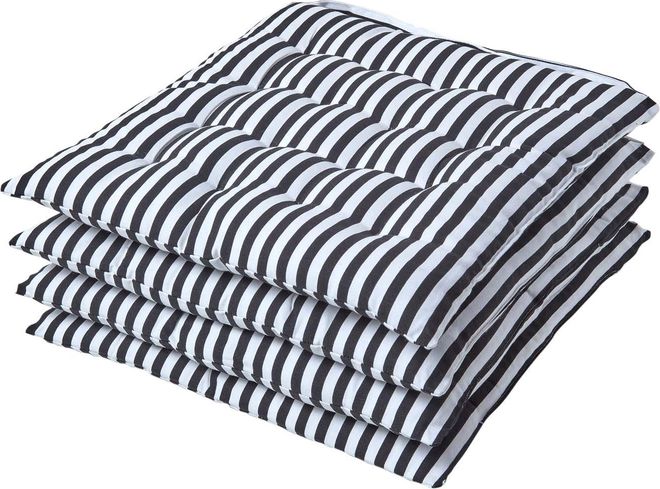 Homescapes Stuhlkissen 40x40 cm, schwarz-weiß gestreiftes Sitzkissen Outdoor/Indoor mit Baumwollbezug, Sitzpolster waschbar und Oeko-TEX-Zertifiziert für Esszimm ab 17,99 €