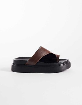 Tony Bianco Jazzy - Sandali bassi in pelle color cioccolato-Marrone