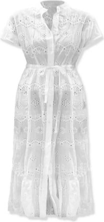 MC2 Saint Barth Sangallo Chemisier Jurk - Dames - Shirt Kleedjes - Wit - S - Kleedjes