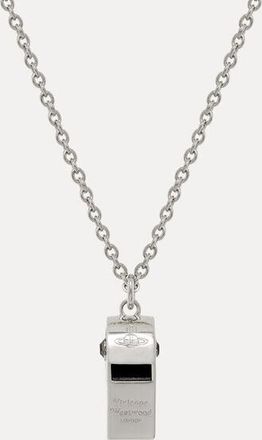 Vivienne Westwood Man. Whistle Pendant Necklace Platinum-black-enamel-black-diamond-crystal Platinum-black-enamel-black-diamond-crystal Men
