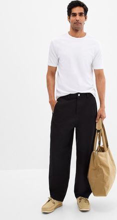 Jack & Jones Mens Graphic seam chinos Barrel fit