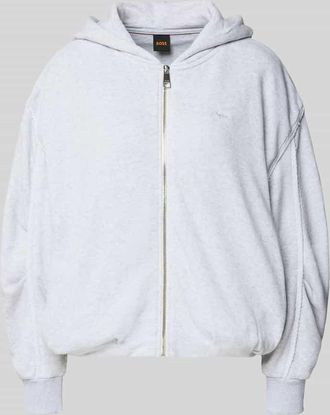 Boss Orange by Hugo Boss BOSS Orange Regular Fit Sweatjacke aus Baumwoll-Mix Modell C_ELENDY in Hellgrau Melange, Gr&ouml;&szlig;e XL