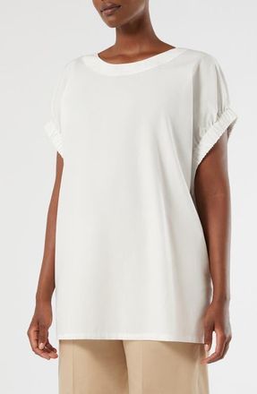 Marina Rinaldi Sepoca Cotton Poplin Top in Ivory at Nordstrom, Size 16 - W