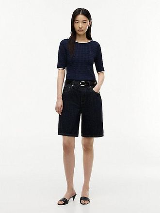Tommy Hilfiger Bermudas vaqueras rectas de talle alto