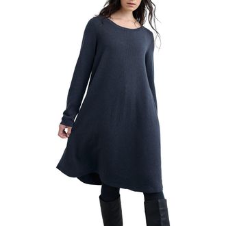 Seasalt Cornwall Long Sleeve Organic Cotton A-Line Sweater Dress in Maritime at Nordstrom, Size 4 Us