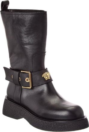 Versace Leather Biker Boot