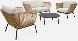 Sweeek Conjunto De Muebles De Jard&iacute;n Rat&aacute;n, 4 Plaza