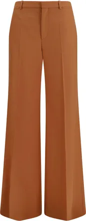 Chlo&eacute; Womens Pants High-Waisted Flared Cotton Tannish Red Trousers