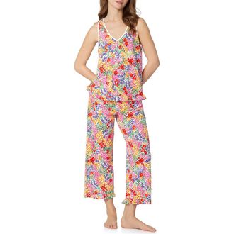 Bedhead Pajamas Print Stretch Organic Cotton Crop Pajamas in Spring Fields at Nordstrom, Size X-Small