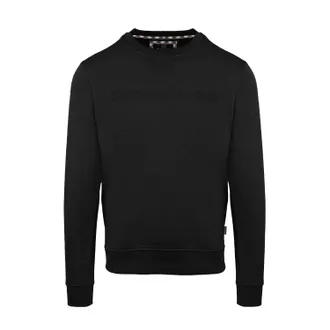 Aquascutum Heren Sweatshirt met geribde kraag (Zwart)