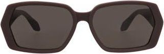Alaia 60mm Novelty Rectangular Sunglasses in Burgundy Burgundy Grey at Nordstrom Rack