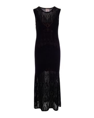 Liu Jo Open-Knit Maxi Dress with Round Neckline and Lining