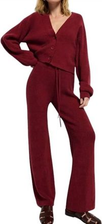 Nation Ltd Rachelle Ribbed Pants In Red