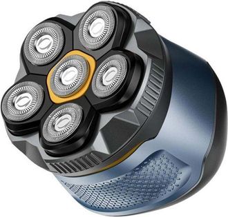 OEM Afeitadora El&eacute;ctrica De 6 Cabezas Rotativas Recargable Uso En Seco O H&uacute;medo Negro / Azul