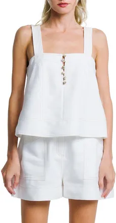 Ciebon Jaclyn Crop Tank in White at Nordstrom, Size X-Small