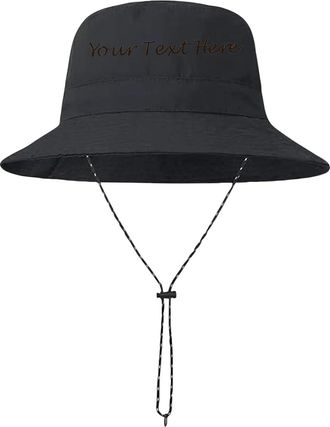 Generic Personalized Bucket Hat with Custom Name, Embroidered Text Hat for Men, Women and Kids Gifts, Foldable Sun Protection Hat, Packable UV Protection Sun 