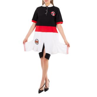 Burberry Striped Cotton Reconstructed Polo Shirt Dress, Size XX-Small