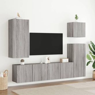 Berkfield Home TV Cabinets Wall-mounted 2 pcs Grey Sonoma 80x30x41 cm | Size: 80 x 30 x 41 cm