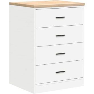 vidaXL Armadietto da Garage Bianco 60x51x85 cm Legno Massello di Pino vidaXL