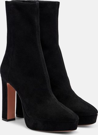 Aquazzura Martine 110 suede platform ankle boots