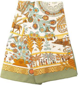 Herm&egrave;s Pre-owned Hermes Decoupages Silk Scarf 90 Ladies D7207X0HHWUGQMNI