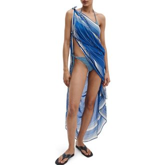 Rag & Bone Erina Stripe Scarf in Blue Cream Stripe at Nordstrom