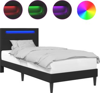 vidaXL Struttura Del Letto Con Testiera Nero 100 X 200 Cm Similpelle Vidaxl