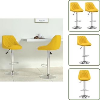 vidaXL The Living Store Sgabelli da Bar 2 pz Giallo Senape in Velluto - Sgabelli da bar in velluto