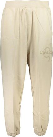 Calvin Klein Beige Sportieve Geborduurde Herenbroek - Heren - Sweatpants - Beige - S - Katoen - Broeken