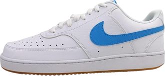 Nike Court Vision Low Mens Trainers Low Cut Lace up Running Sneakers 80s - White/Blue - Size UK 10.5