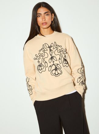 Icone Womens Embossed flowers sweatshirt