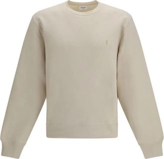 Saint Laurent Cassandre Sweatshirt - Heren - Sweatshirts - Beige - 2XL - Katoen - Hoodies & sweatvesten