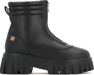 Kazar Laarzen met een rits aan de voorkant - Dames - Enkellaarsjes - Zwart - 35 EU - Leer - Schoenen