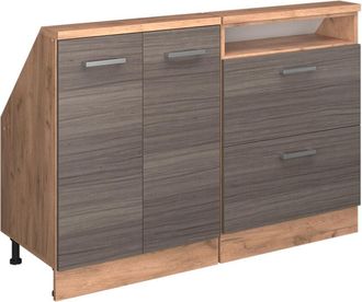 Vicco Conjunto De Armarios Para Techo Inclinado Rion, Gris Noble/roble Dorado, Lote De 2, Vicco