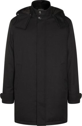 Ermenegildo Zegna Coats Blacks And Greys