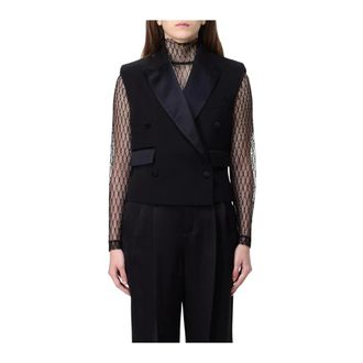 Dolce & Gabbana Dames, Jassen, Zwart, Maat: XS Satijn