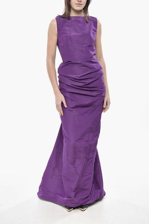 Super Blond Silk Mermaid Dress With Deep Back Neckline Super Blond