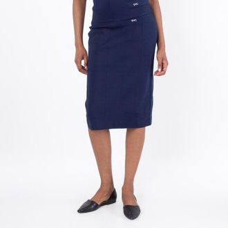 Stella McCartney Technical Knit Striped Midi Skirt, Size X-Small