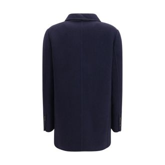 Brunello Cucinelli Womens Blue Wool Oves Aries Full-Length Jacket Clothing