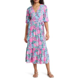 Lilly Pulitzer Brantley Knit Midi Wrap Dress in Oyster Bay Navy at Nordstrom Rack, Size Small