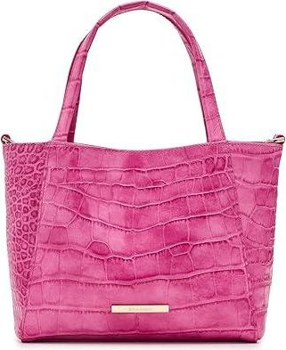 Brahmin Small Mona Cross Body Handbags Pink, Leather