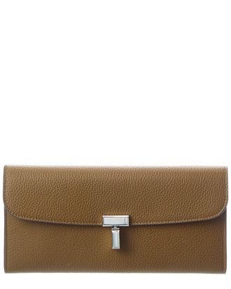 Toteme T-Lock Leather Continental Wallet
