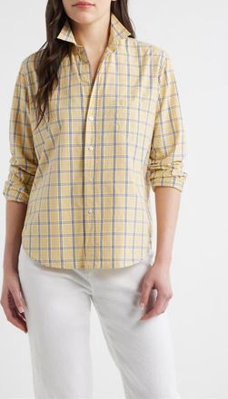 Frank & Eileen Eileen Relaxed Button-Up Shirt in Yellow And Blue Plaid at Nordstrom, Size Xx-Small