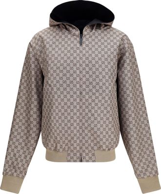 Gucci Mens Reversible Zip Jacket Cotton Black Polyester