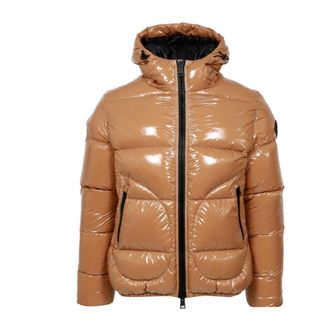 Herno Glanzende Waterdichte Gewatteerde Jas met Capuchon - Heren - Gewatteerde jassen - Bruin - 2XL - Jassen