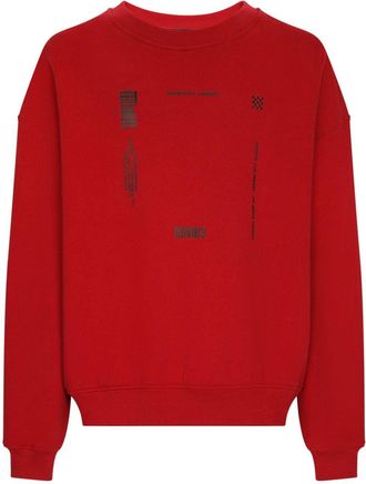 Dolce & Gabbana slogan-print cotton jumper - men - Cotton - L - Red