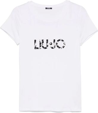 Liu Jo logo-print T-shirt - women - Viscose/Elastane - S - White