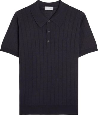 John Smedley Ribbed Polo Shirt