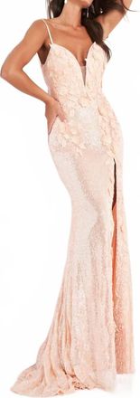 Jovani Sequin Fitted Prom Dress In Rose Gold